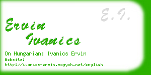 ervin ivanics business card